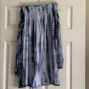 Blue/Light Blue tie-dyed dress